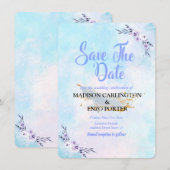 Save the Date Wasserfarbenpastel Ankündigung (Vorne/Hinten)