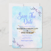 Save the Date Wasserfarbenpastel Einladung (Vorderseite)