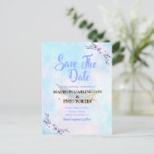 Save the Date Wasserfarbenpastel Postkarte (Stehend Vorderseite)