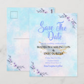 Save the Date Wasserfarbenpastel Postkarte (Vorne/Hinten)