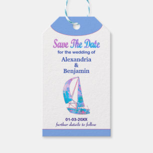 Save the Date Wasserfarbenziel Hochzeit Geschenkanhänger
