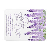 Save the Date Watercolor Wisteria Lilac Wedding Magnet (Horizontal)