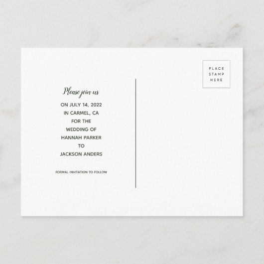 Save the Date *Waverly Place* Postkarte (Rückseite)