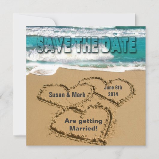 SAVE THE DATE - WEDD - STRAND/OZEAN EINLADUNG (Vorderseite)