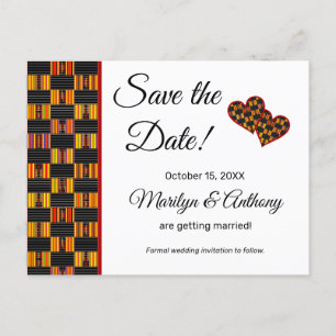 Save the Date Wedding African Kente K30 Postkarte