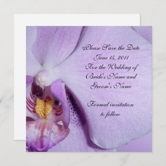 Save the Date Wedding Ankündigung Orchid (Vorne/Hinten)