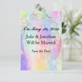 Save the Date Wedding Announcement Rainbow Colors (Stehend Vorderseite)