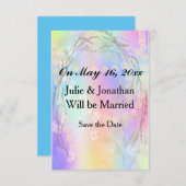 Save the Date Wedding Announcement Rainbow Colors (Vorne/Hinten)