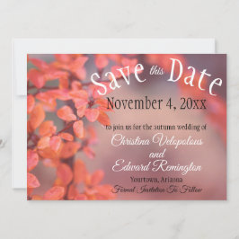 Save The Date Wedding Autumn Leaves Framing Bokeh Ankündigung