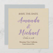 Save the Date Wedding Beige Klassik Minimalistisch (Vorne/Hinten)