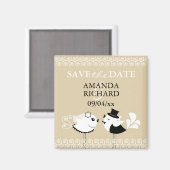 Save the Date Wedding Birds Magnet (Vorderseite/Rückseite)