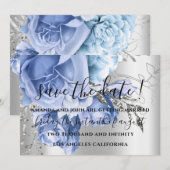 Save the Date Wedding Bride Blue Silver Gray (Vorne/Hinten)
