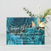 Save the Date Wedding Bride Floral Gold (Stehend Vorderseite)