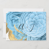 Save the Date Wedding Bride Monogram Pastel Blue (Rückseite)