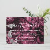 Save the Date Wedding Bride Rose Burgundy (Stehend Vorderseite)