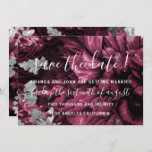 Save the Date Wedding Bride Rose Burgundy (Vorne/Hinten)
