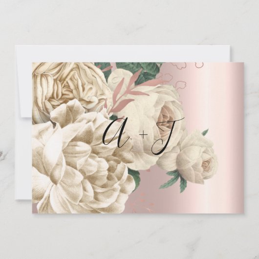Save the Date Wedding Bride Rose Creamy MintGreen (Rückseite)