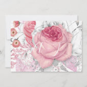 Save the Date Wedding Bride Rose Monogram Pink (Rückseite)