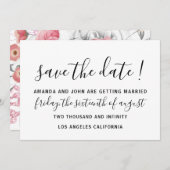 Save the Date Wedding Bride Rose Monogram Pink (Vorne/Hinten)