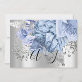 Save the Date Wedding Bride Silver Blue Rose (Rückseite)