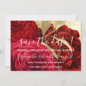 Save the Date Wedding Bride Wreath Gold Red Wine (Vorderseite)