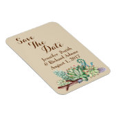 Save the Date Wedding Cactus succulents Magnet (Rechte Seite)