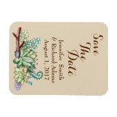 Save the Date Wedding Cactus succulents Magnet (Horizontal)