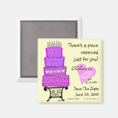 Save the Date Wedding Cake Magnet (Vorderseite/Rückseite)