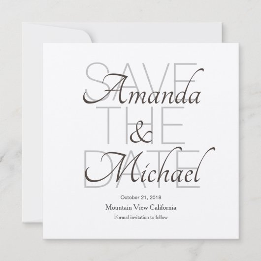 Save the Date Wedding Champagne Modernes Minimalis (Vorderseite)