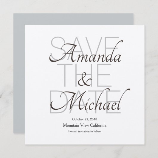 Save the Date Wedding Champagne Modernes Minimalis (Vorne/Hinten)