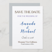 Save the Date Wedding Champagne Shimmer Classical (Vorne/Hinten)