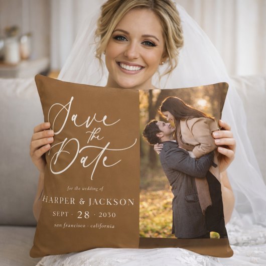 Save the Date Wedding Custom Photo Kissen