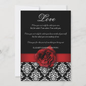 Save the Date Wedding Damask Rote Rose (Rückseite)