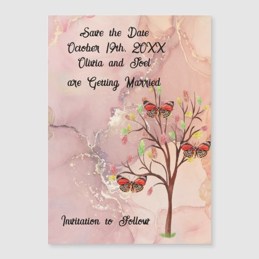 Save the Date Wedding Event Card Magnet (Vorderseite)