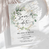Save the Date Wedding Floral Minimalistisch Green Einladung