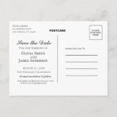 Save the Date Wedding Foto Ankündigungspostkarte (Rückseite)