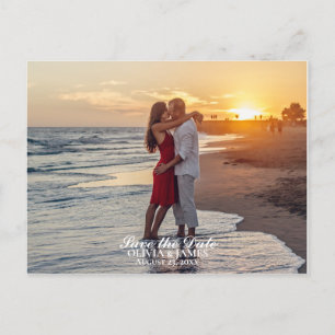 Save the Date Wedding Foto Ankündigungspostkarte