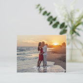 Save the Date Wedding Foto Ankündigungspostkarte (Stehend Vorderseite)