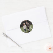 Save the Date Wedding Foto Modern Runder Aufkleber (Umschlag)
