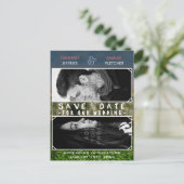 Save the Date Wedding Foto Movie Poster Thema Ankündigungspostkarte (Stehend Vorderseite)