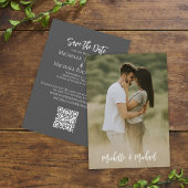 Save the Date Wedding Foto Simple Elegant QR Code