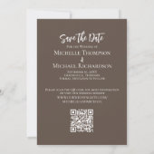 Save the Date Wedding Foto Simple Elegant QR Code (Rückseite)