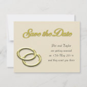 Save the Date Wedding Gold Rings Einladung (Vorderseite)