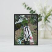 Save the Date Wedding Golf Cart Blume Postkarte (Stehend Vorderseite)
