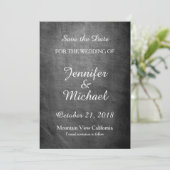 Save the Date Wedding Gray Vintag Retro (Stehend Vorderseite)