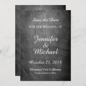 Save the Date Wedding Gray Vintag Retro (Vorne/Hinten)