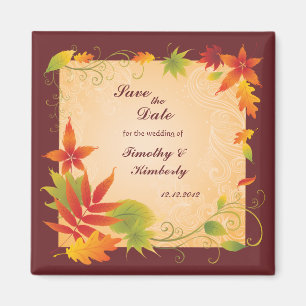 Save the Date wedding Herbst-Herbstlaubmagnet Magnet