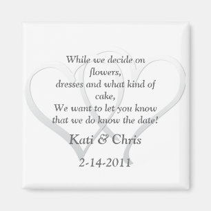 Save the Date Wedding Herzgedicht der Magneten Magnet