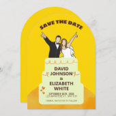 Save the Date Wedding Invitation – Bold Yellow  Einladung (Vorne/Hinten)