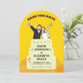 Save the Date Wedding Invitation – Bold Yellow  Einladung (Stehend Vorderseite)
